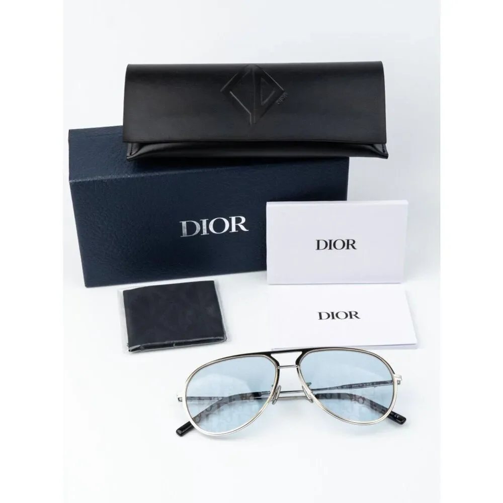Dior Men Sunglasses Palladium Blue Dior Pattern Pilot DIORESSENTIAL A2U F0I8